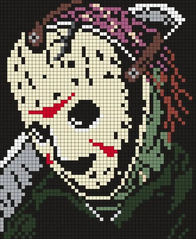 Horror Movie Pixel Charts: Jason, Ghostface, Chucky, Beetlejuice, and The Exorcist for Crochet