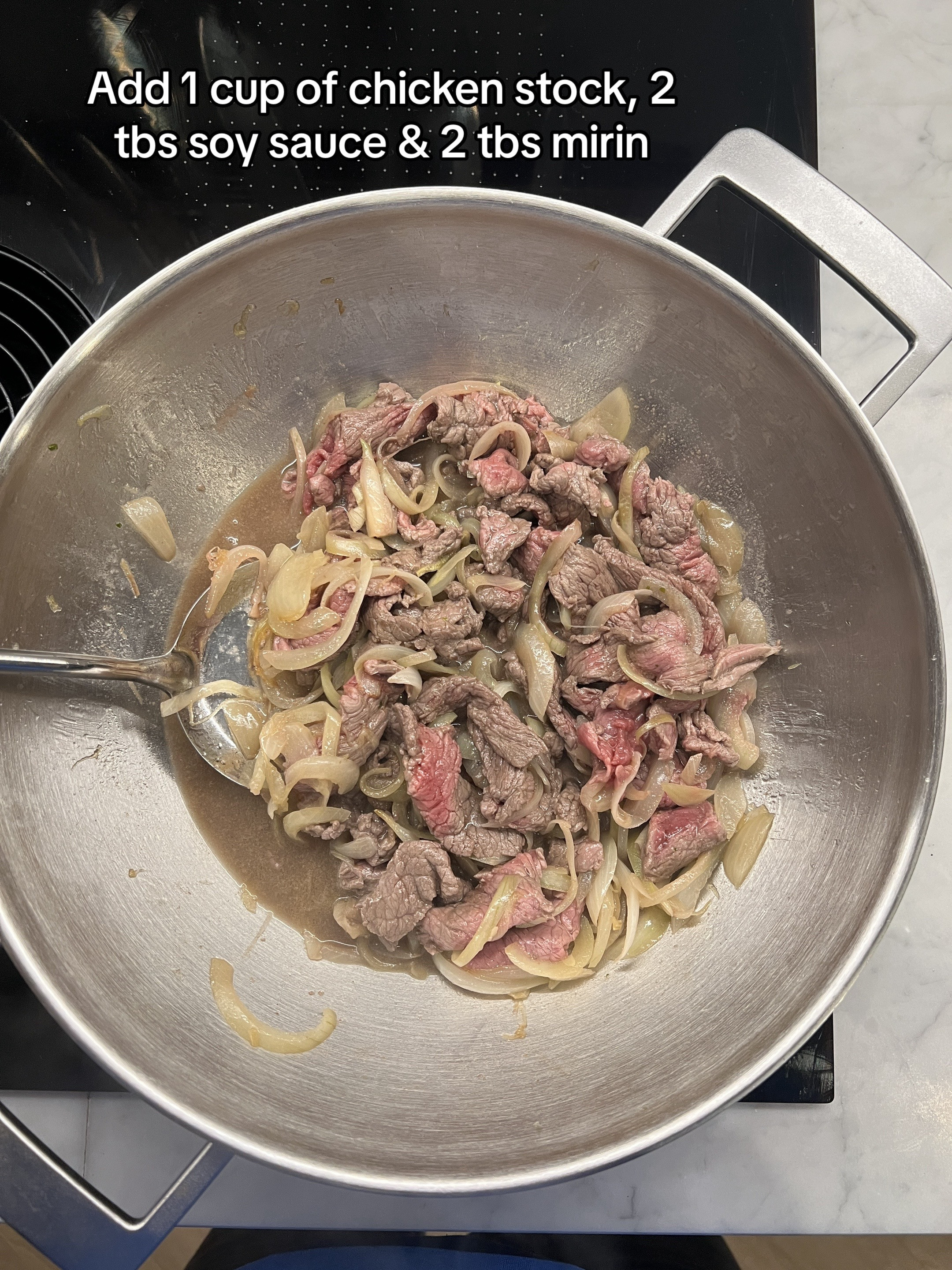 How to make Beef Gyudon with egg, onions and rice