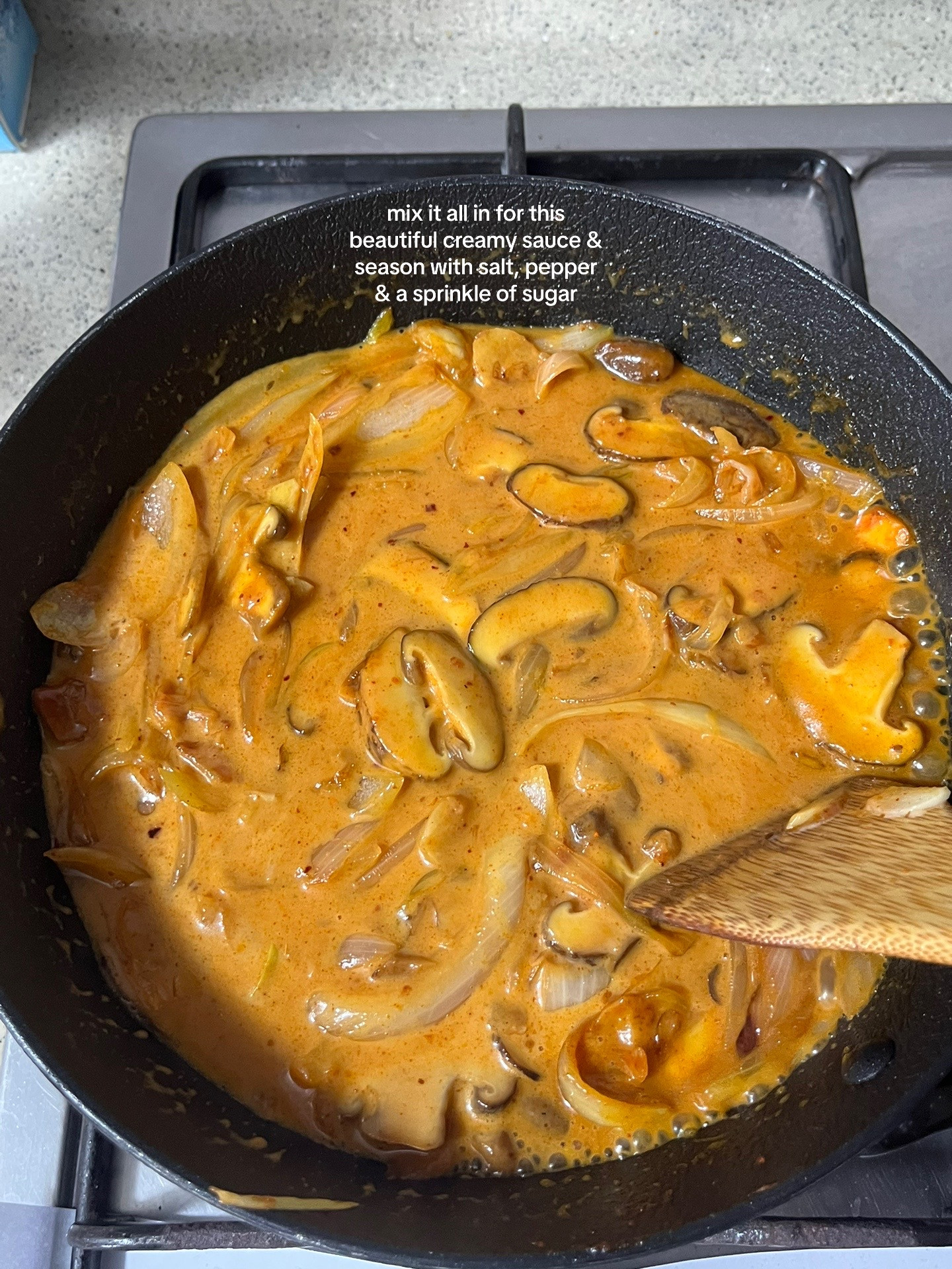 How to make creamy gochujang pasta with shiitake mushrooms and soft boiled egg