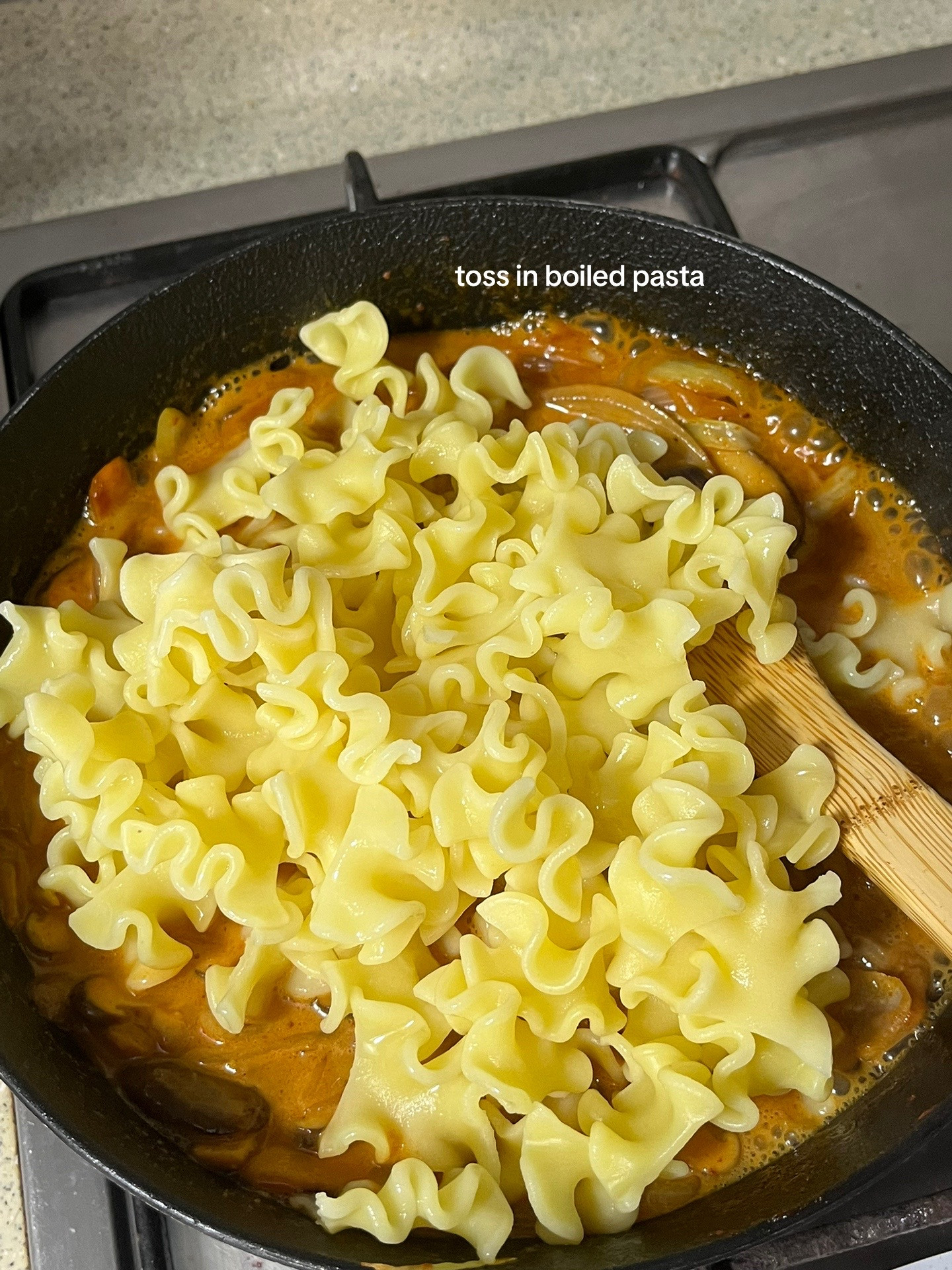 How to make creamy gochujang pasta with shiitake mushrooms and soft boiled egg