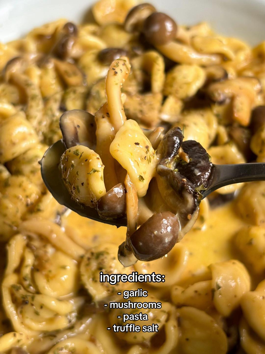 How to make creamy truffle mushroom pasta with orecchiette, shiitake and shimeiji mushrooms