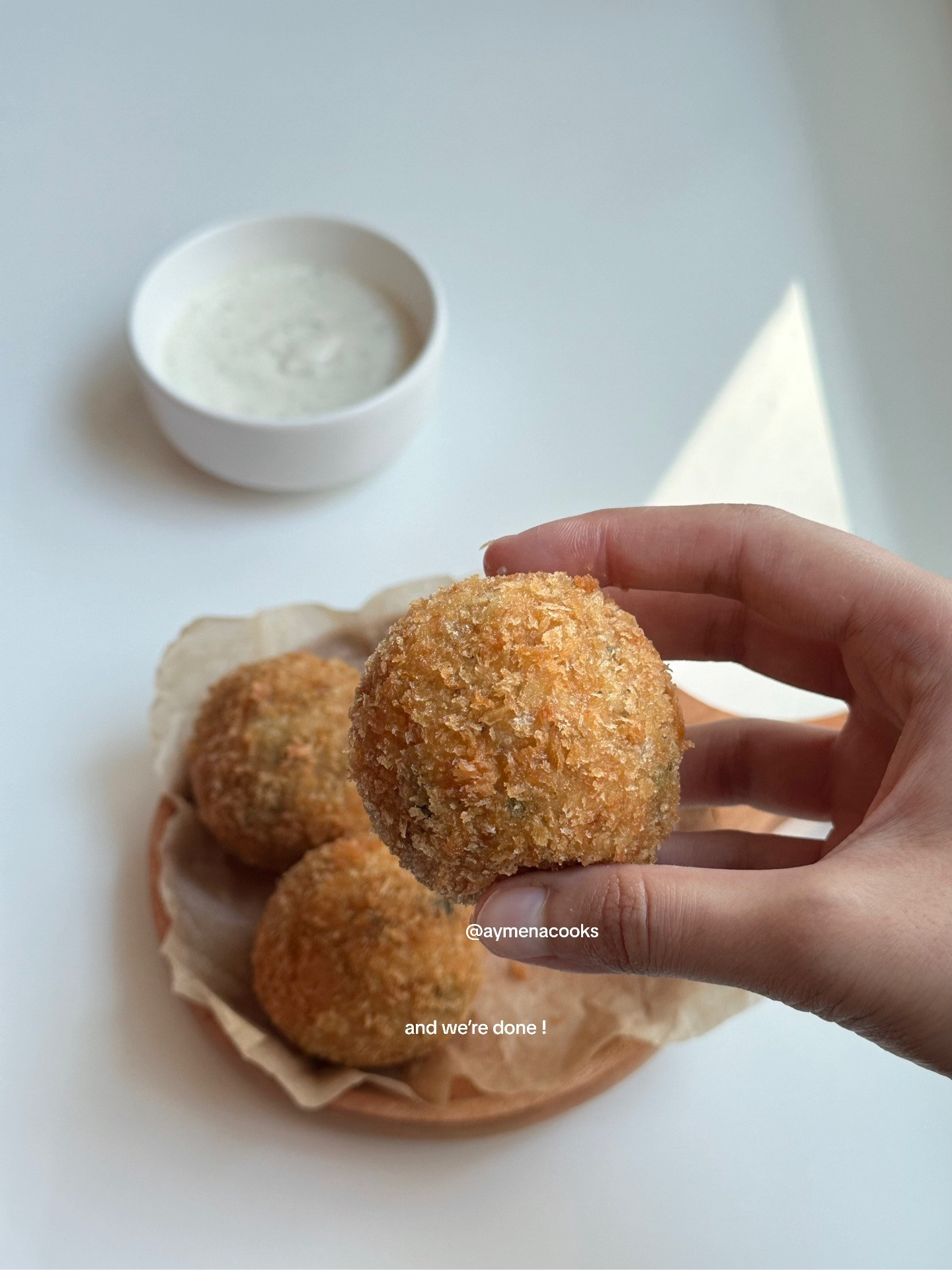 How to make crispy cheese and potato balls recipe with mashed potatoes, spices, spring onions and dipping sauce