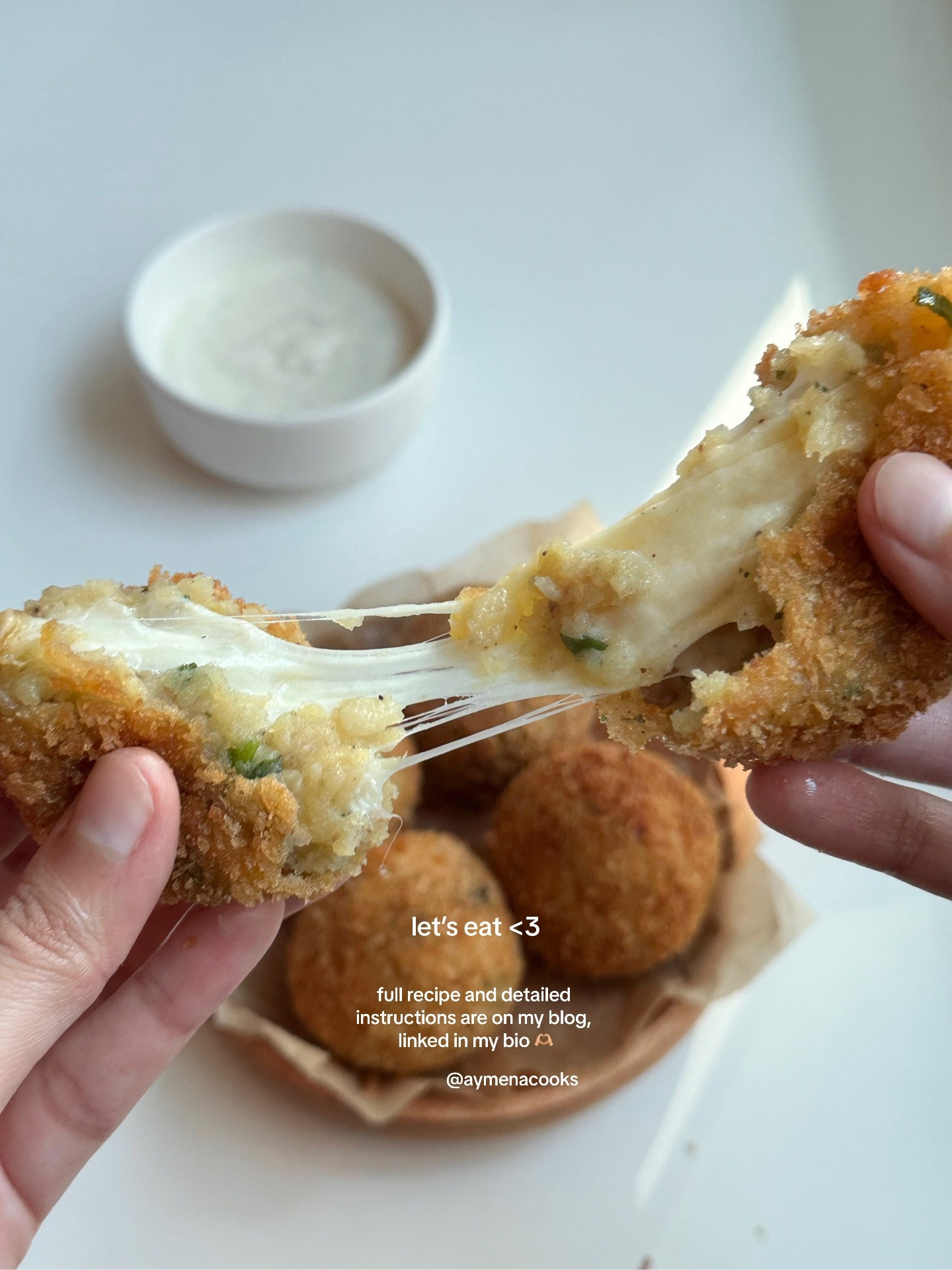 How to make crispy cheese and potato balls recipe with mashed potatoes, spices, spring onions and dipping sauce