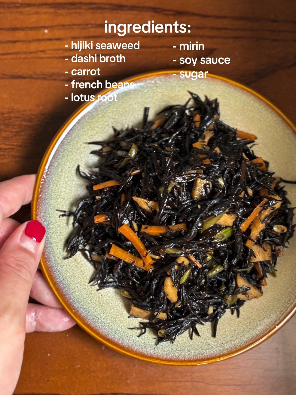 How to make Hijiki Seaweed Salad with homemade dashi broth from anchovies and kombu