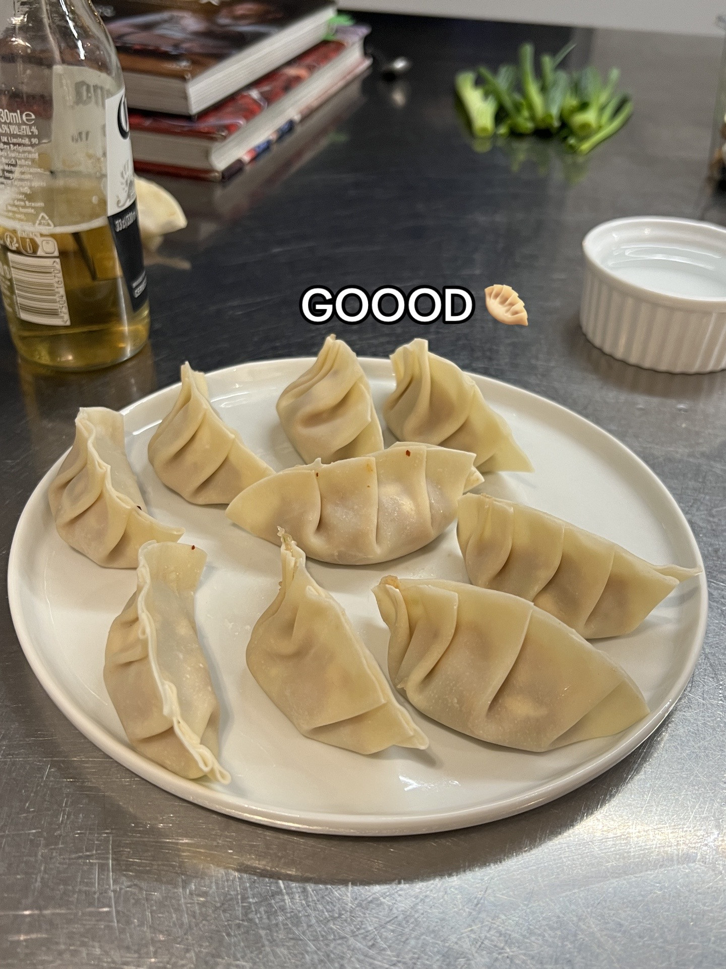 How to Make Homemade Gyoza: Mincing Chicken, Chopping Prawn and Scallion Ingredients