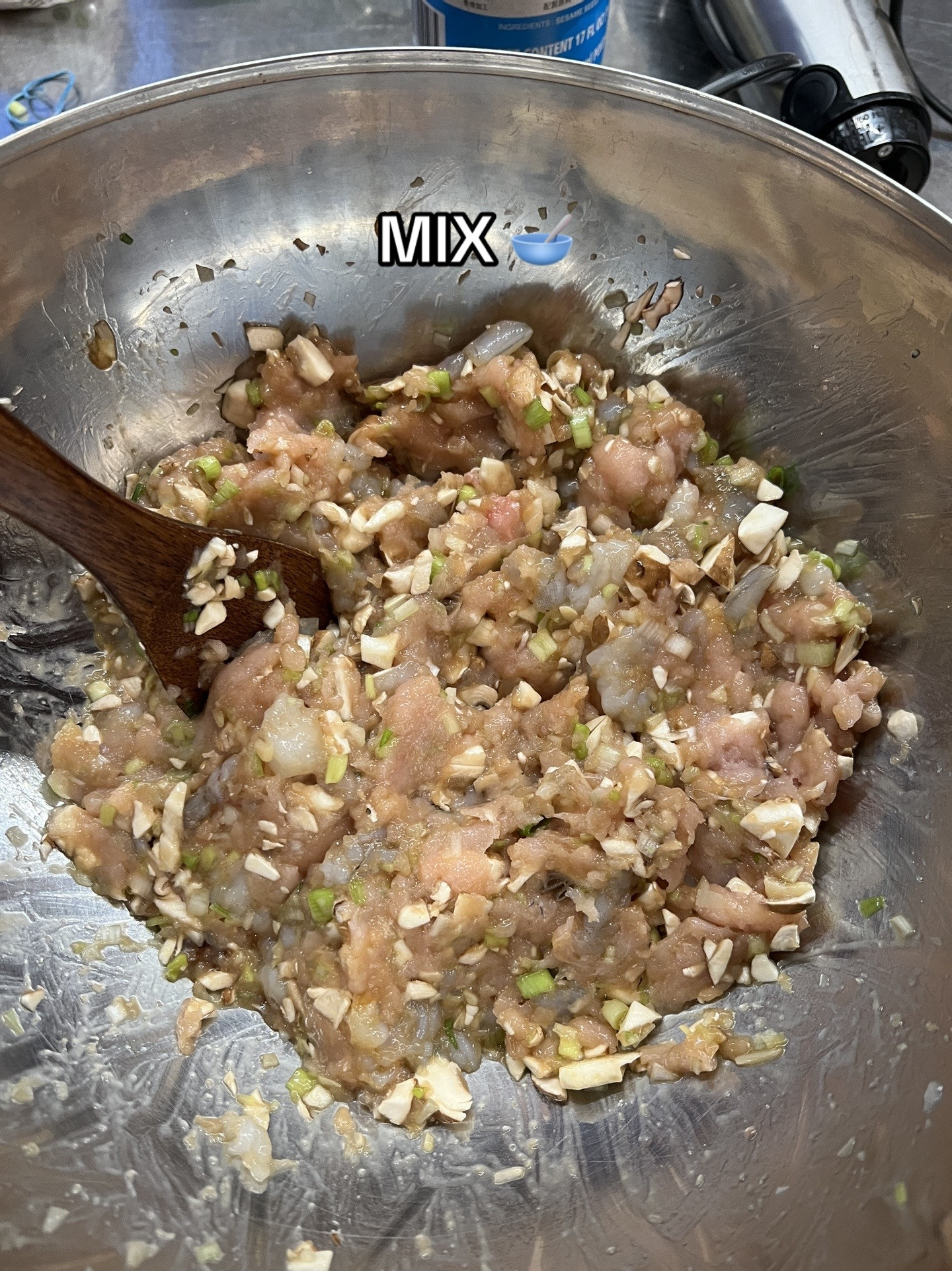 How to Make Homemade Gyoza: Mincing Chicken, Chopping Prawn and Scallion Ingredients