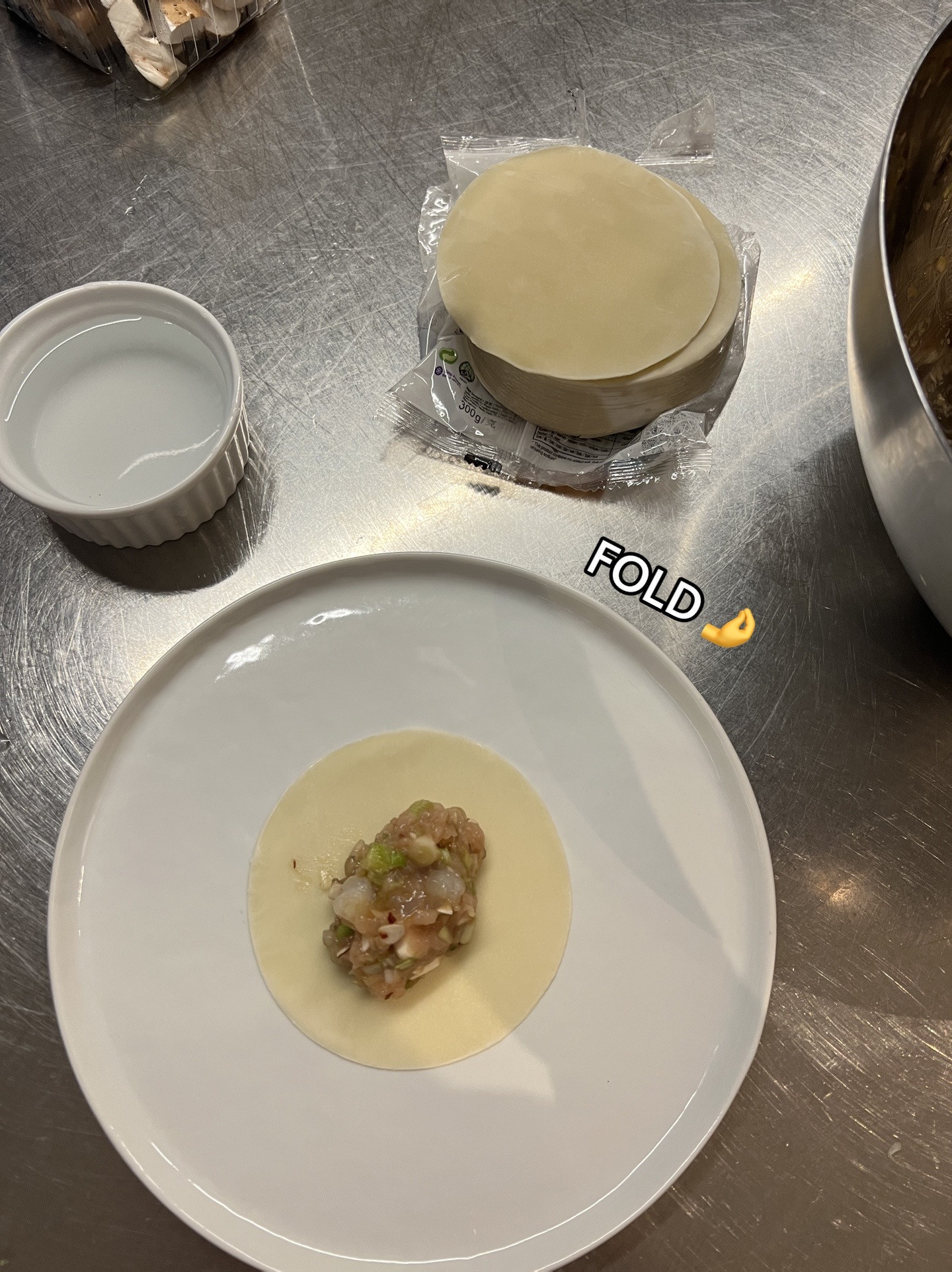 How to Make Homemade Gyoza: Mincing Chicken, Chopping Prawn and Scallion Ingredients