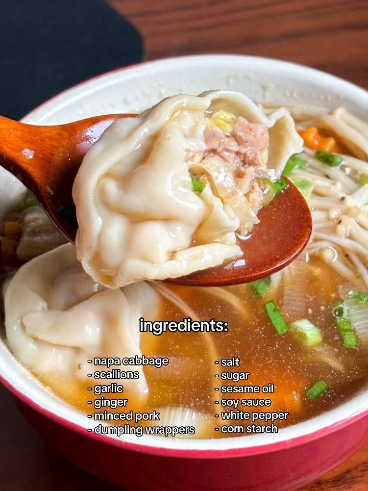 How to make juicy cabbage pork dumplings with napa cabbage and mushroom soup