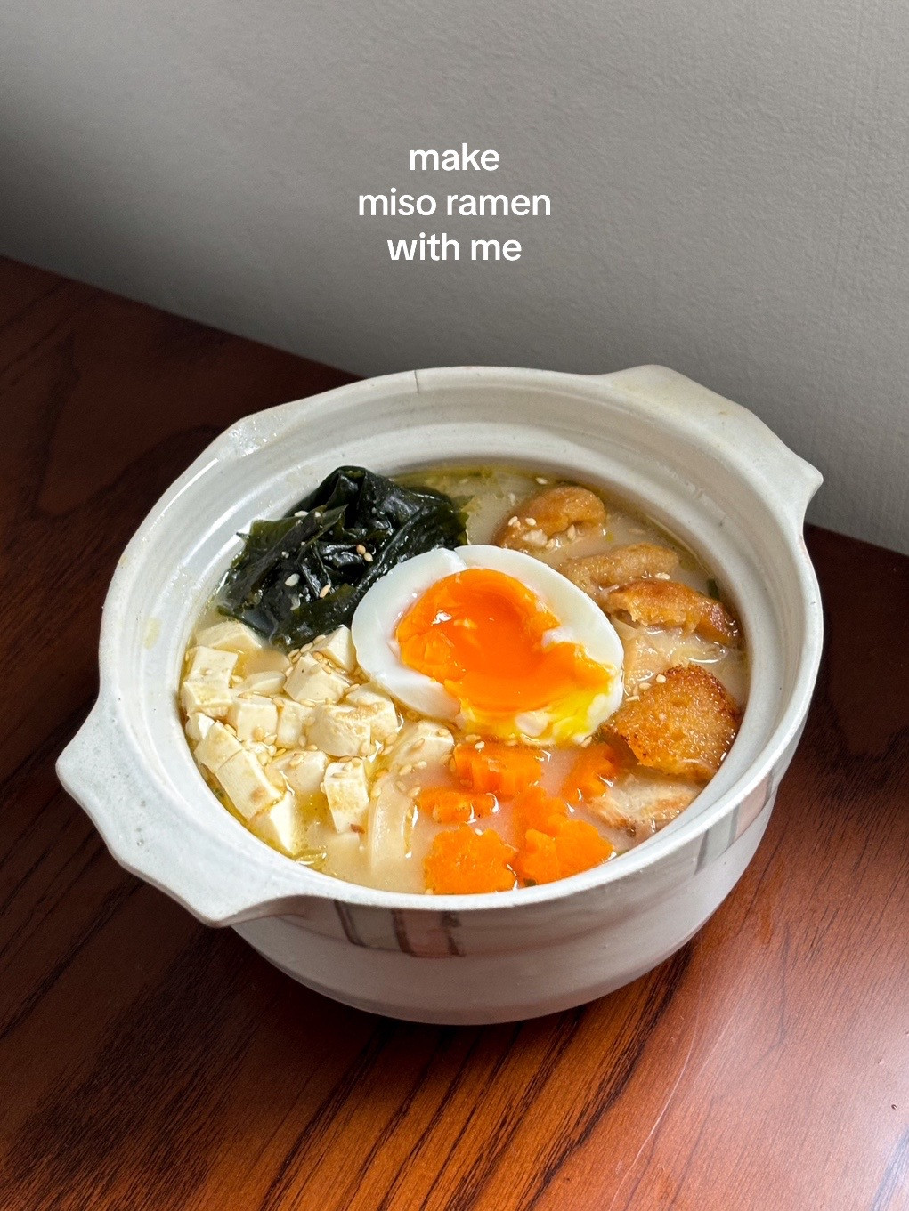 How to make miso ramen with me: simple homemade recipe with pork belly, tofu, and soft-boiled egg