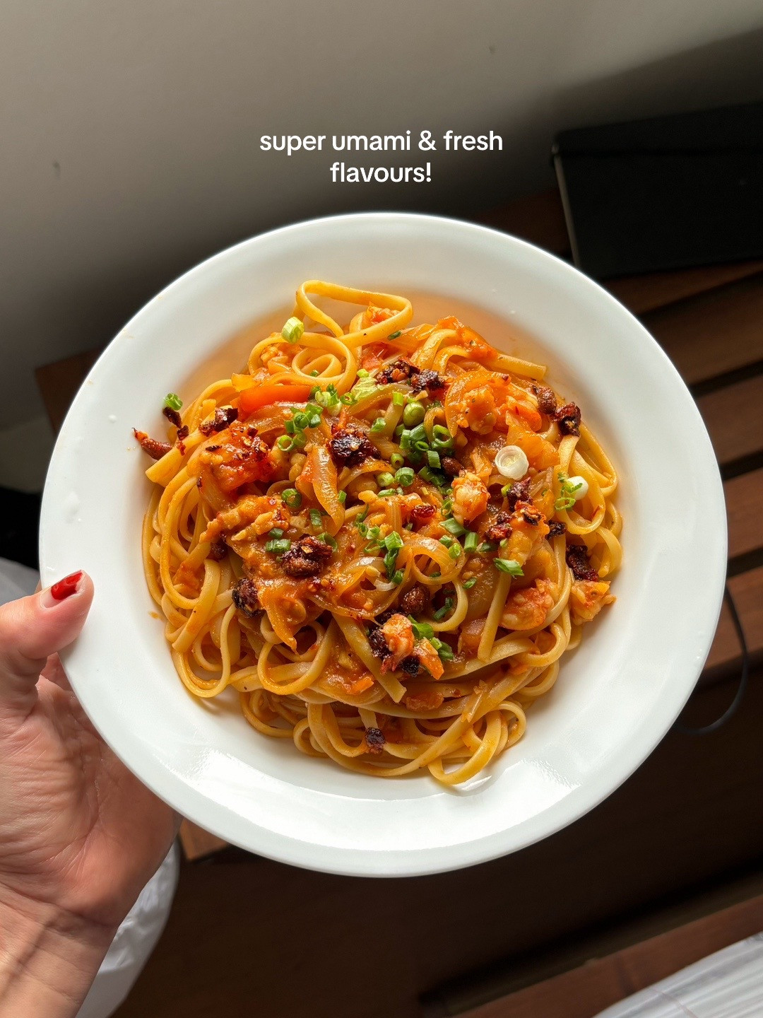 How to make miso tomato linguine with prawns