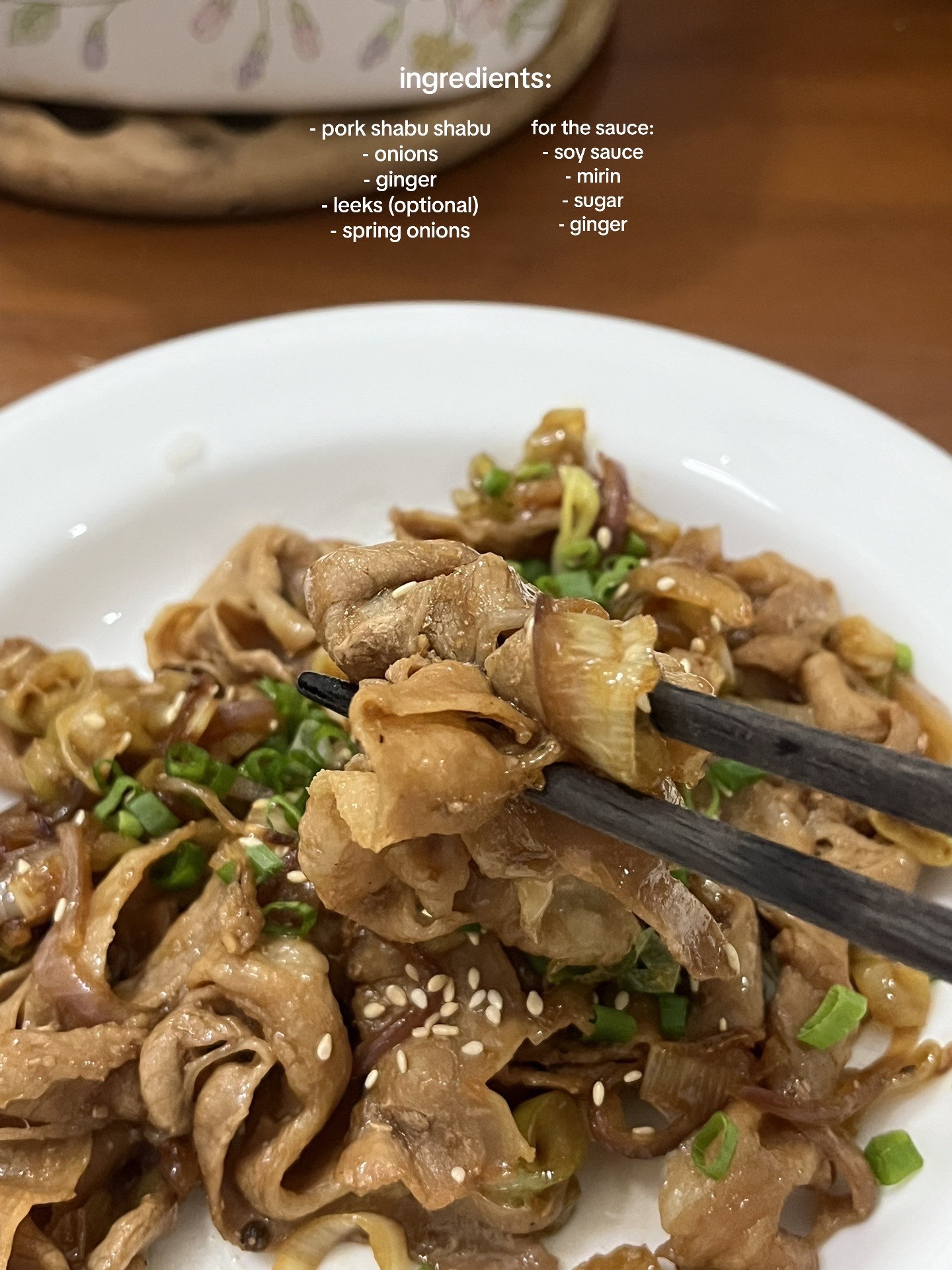 How to make Shogayaki (Ginger Pork) with leeks, onions and shabu shabu in just 15 mins