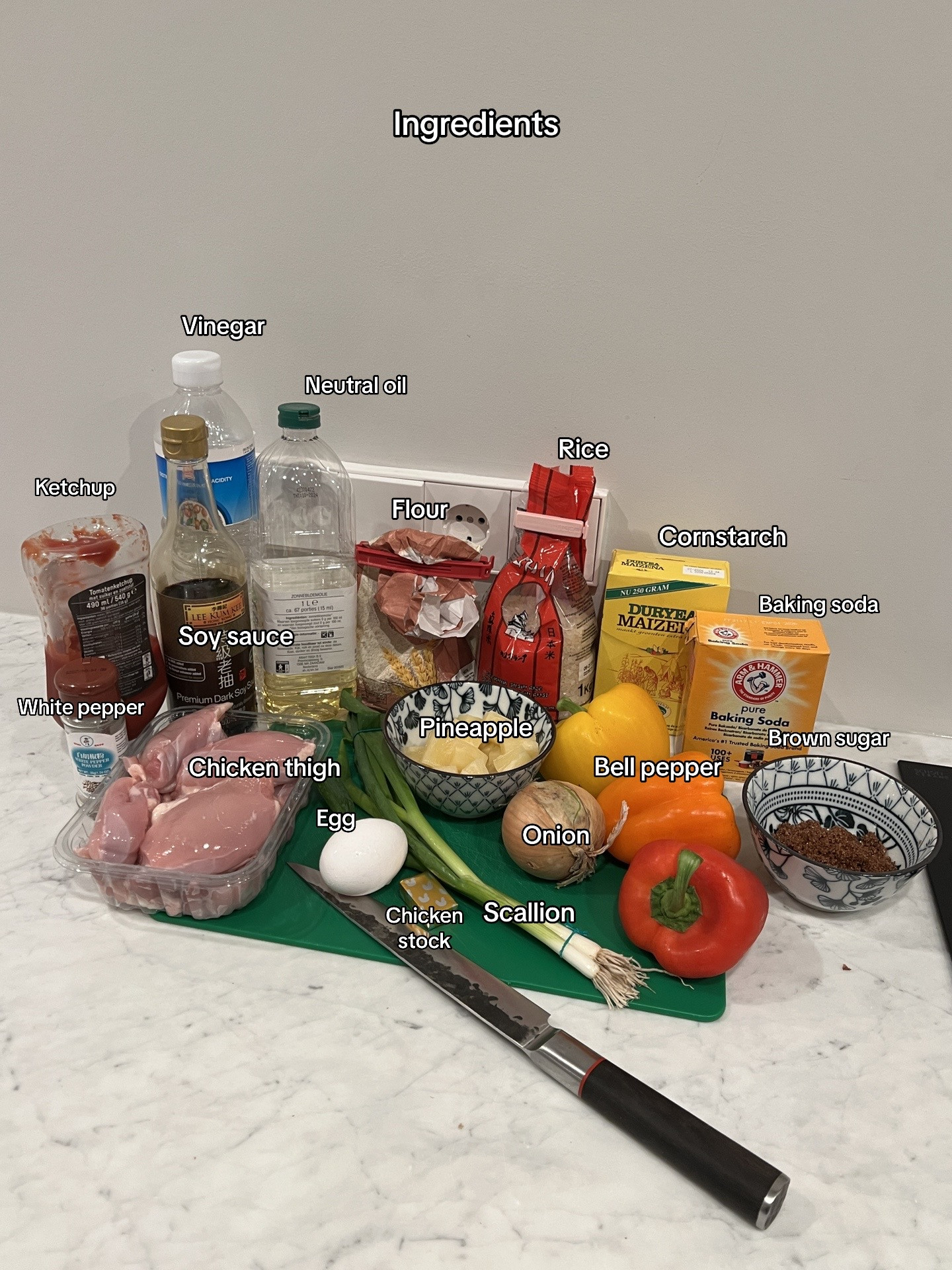 How to make Sweet & Sour Chicken Just like takeout with chicken thigh, bell peppers, pineapple and soy sauce