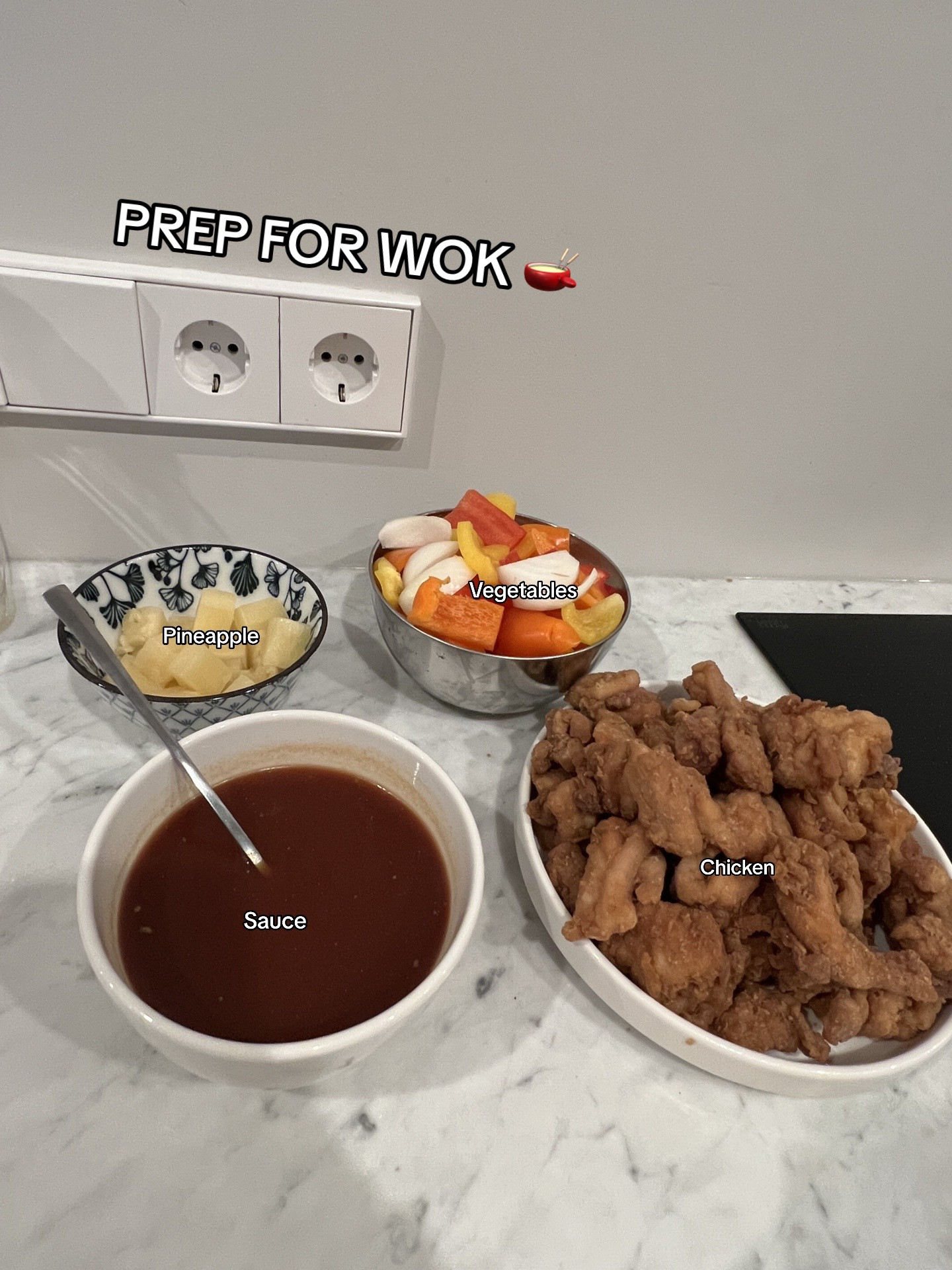 How to make Sweet & Sour Chicken Just like takeout with chicken thigh, bell peppers, pineapple and soy sauce