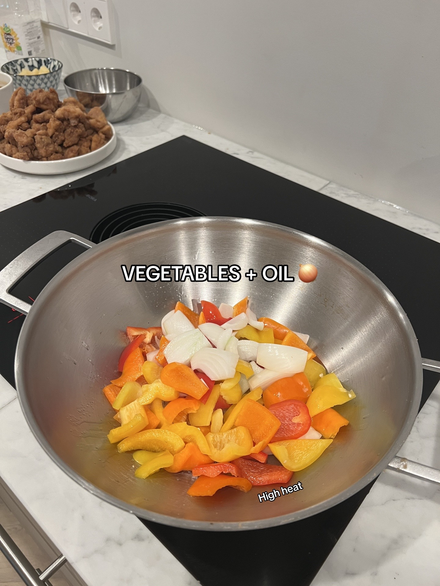 How to make Sweet & Sour Chicken Just like takeout with chicken thigh, bell peppers, pineapple and soy sauce