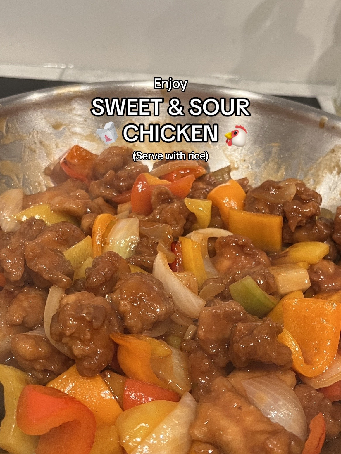 How to make Sweet & Sour Chicken Just like takeout with chicken thigh, bell peppers, pineapple and soy sauce