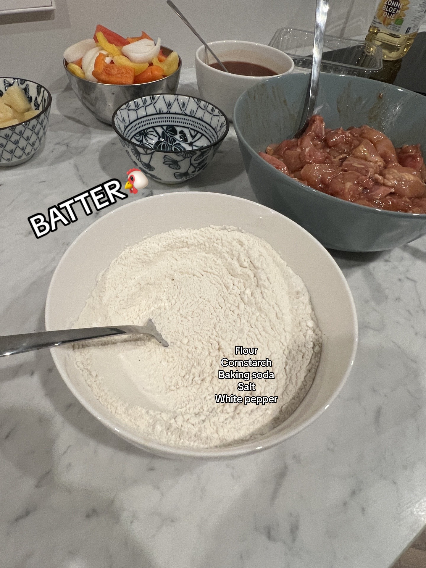 How to make Sweet & Sour Chicken Just like takeout with chicken thigh, bell peppers, pineapple and soy sauce