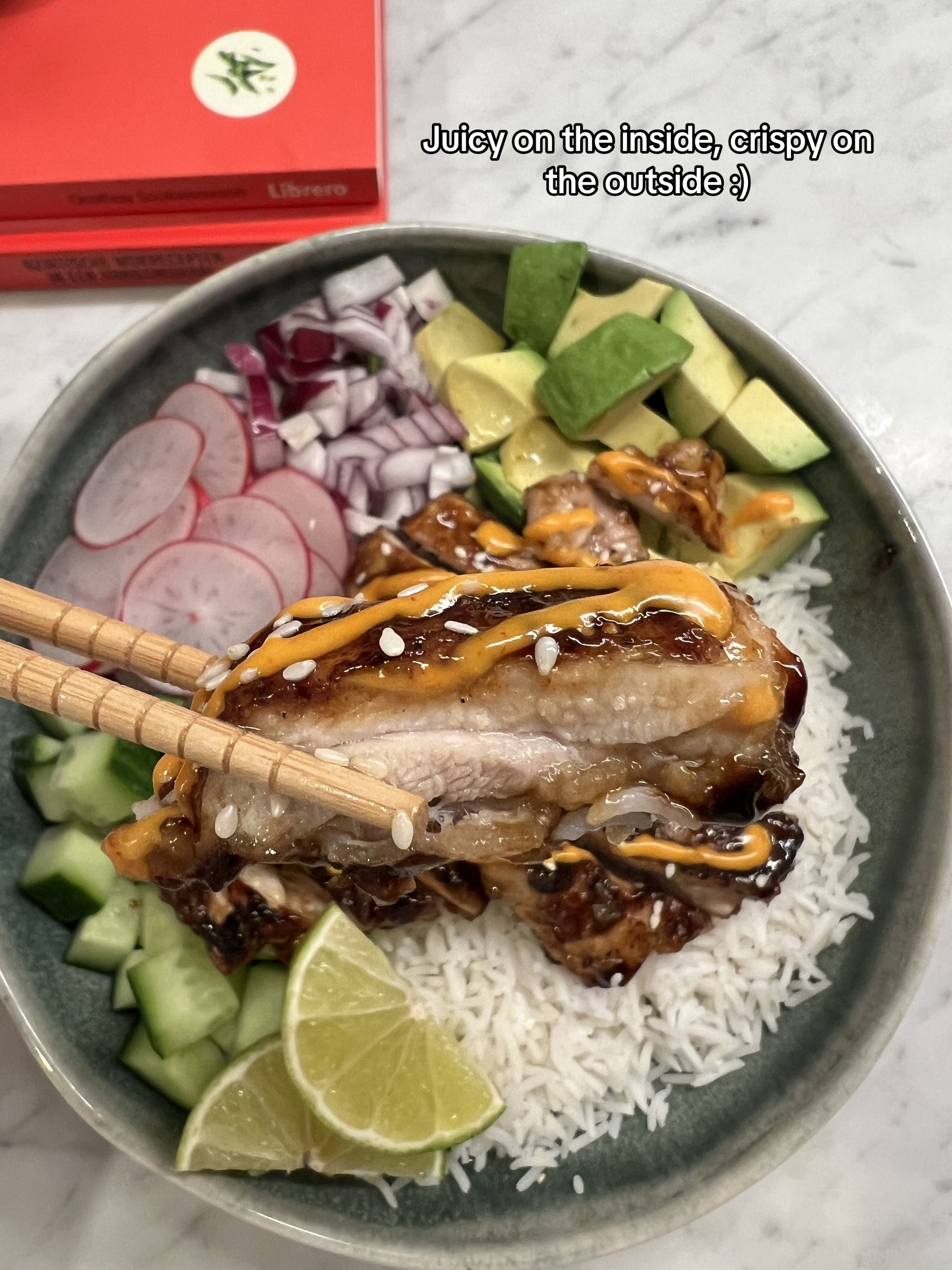 How to make Teriyaki Chicken Bowl with avocado, cucumber and radish