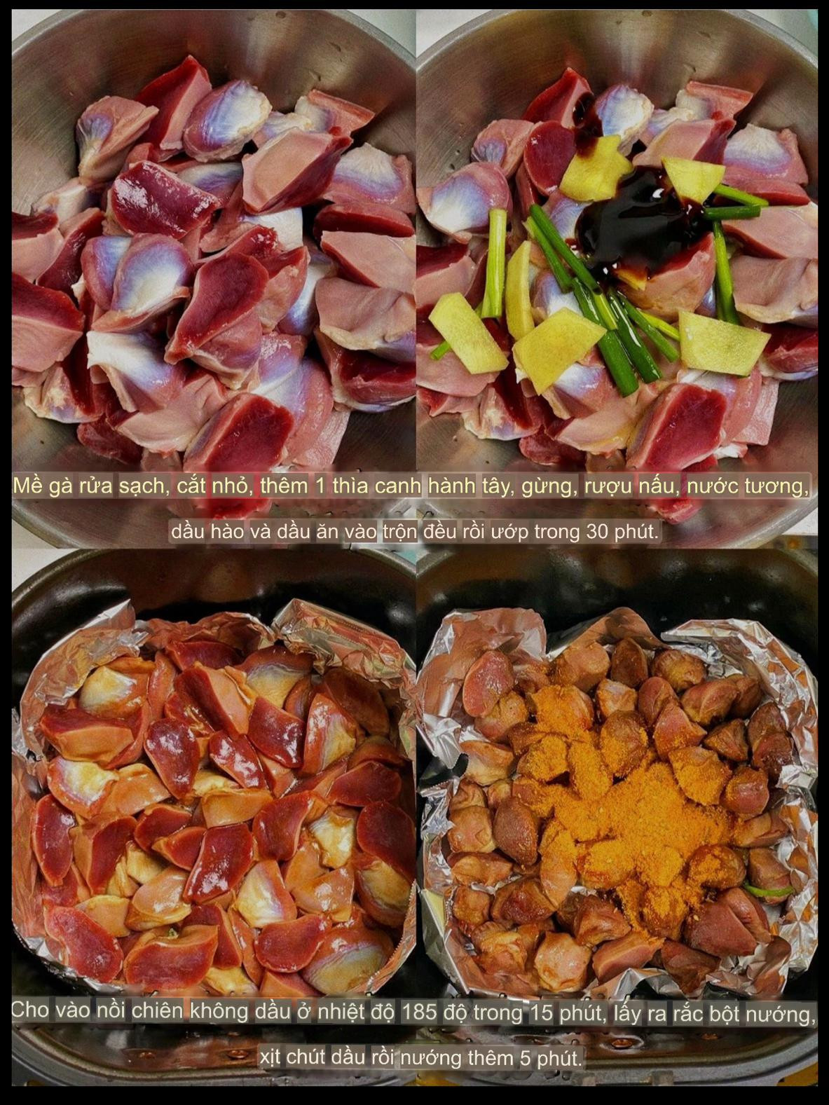 Hướng dẫn cách làm mề gà nướng sốt cay giòn ngon, công thức ướp và nướng đơn giản tại nhà