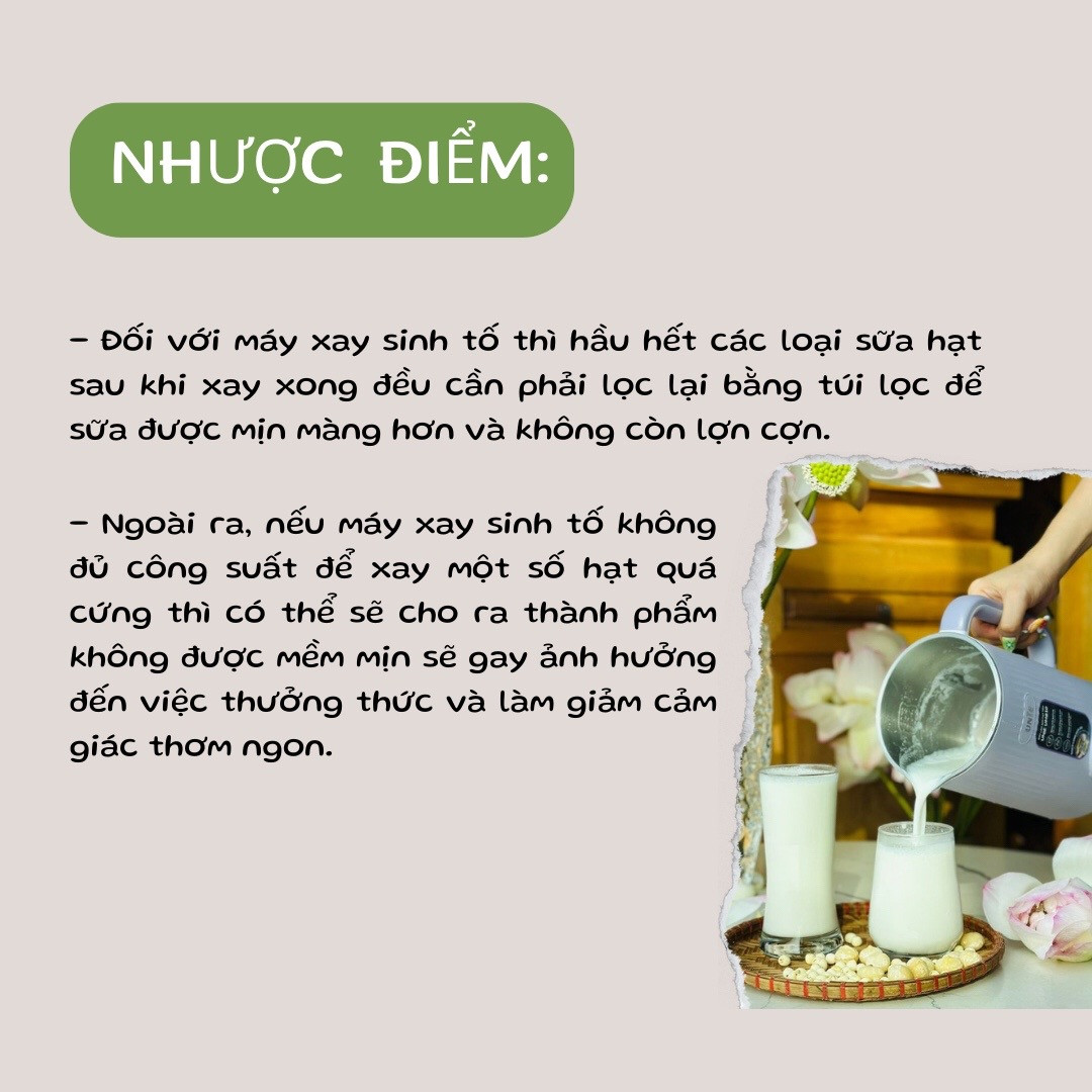 Hướng dẫn cách làm sữa hạt tại nhà bằng máy xay sinh tố, so sánh ưu nhược điểm và các lưu ý khi nấu