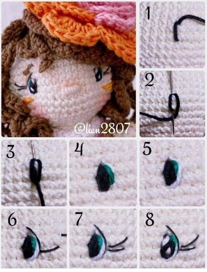 Hướng dẫn cách thêu mắt amigurumi đẹp và chi tiết