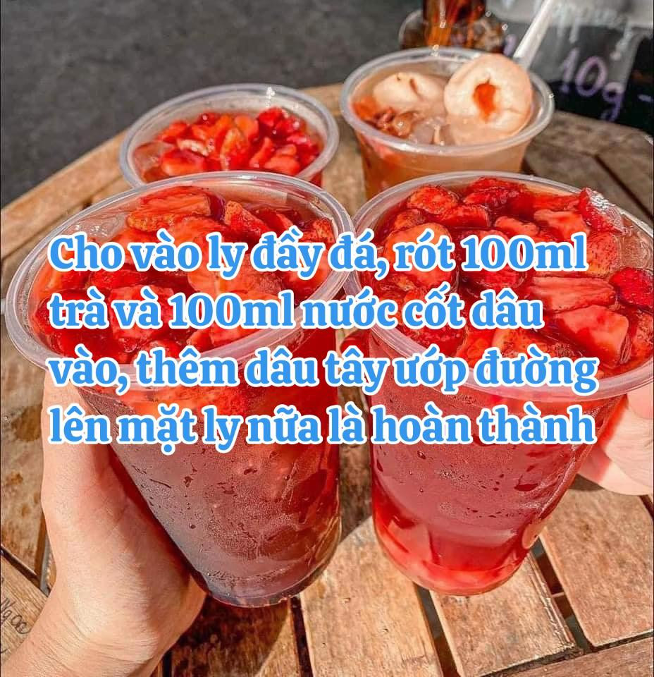 Hướng dẫn chi tiết cách làm trà dâu tây mát lạnh tại nhà