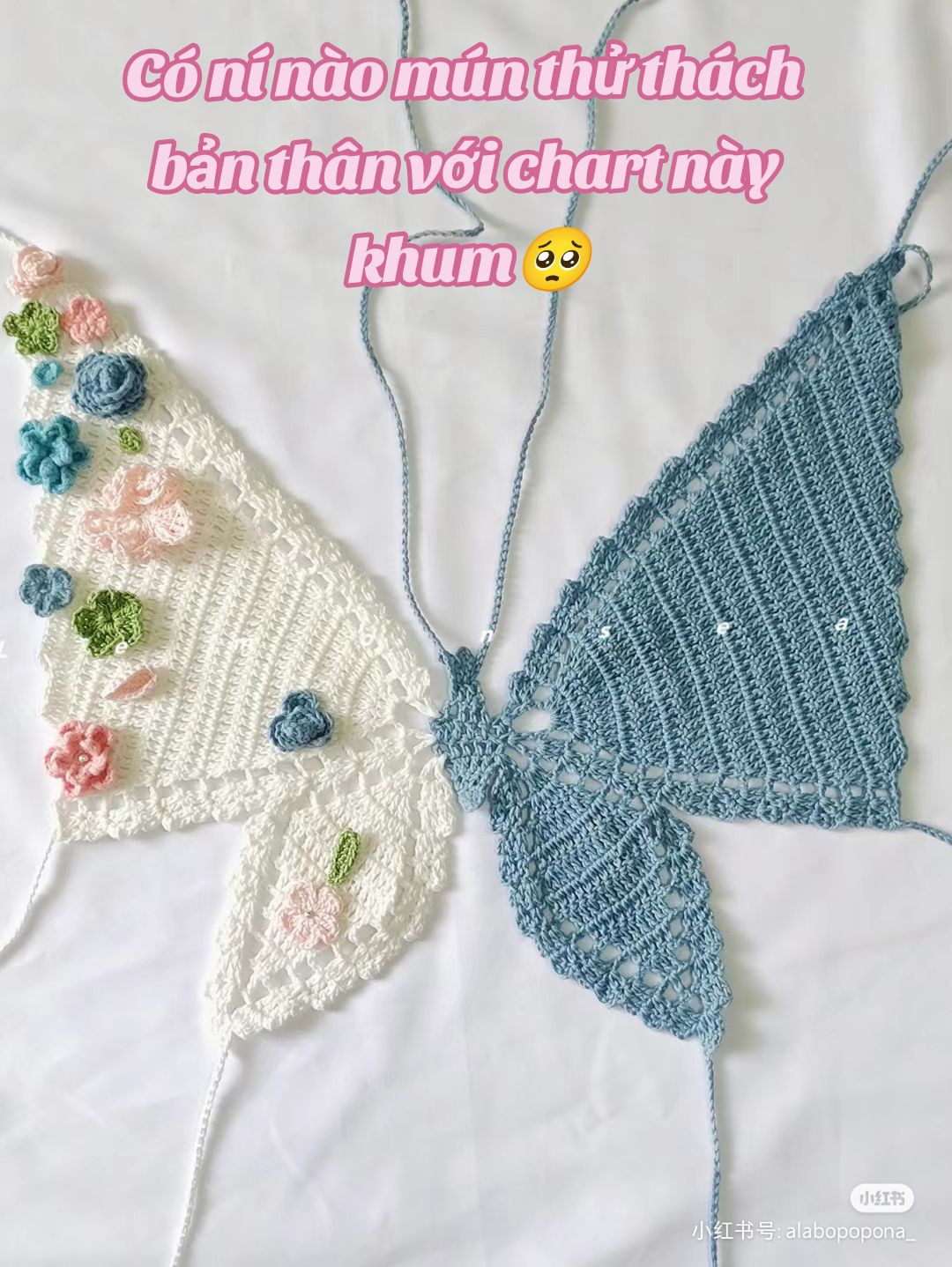 Hướng dẫn chi tiết cách móc áo cánh bướm hoa xinh xắn