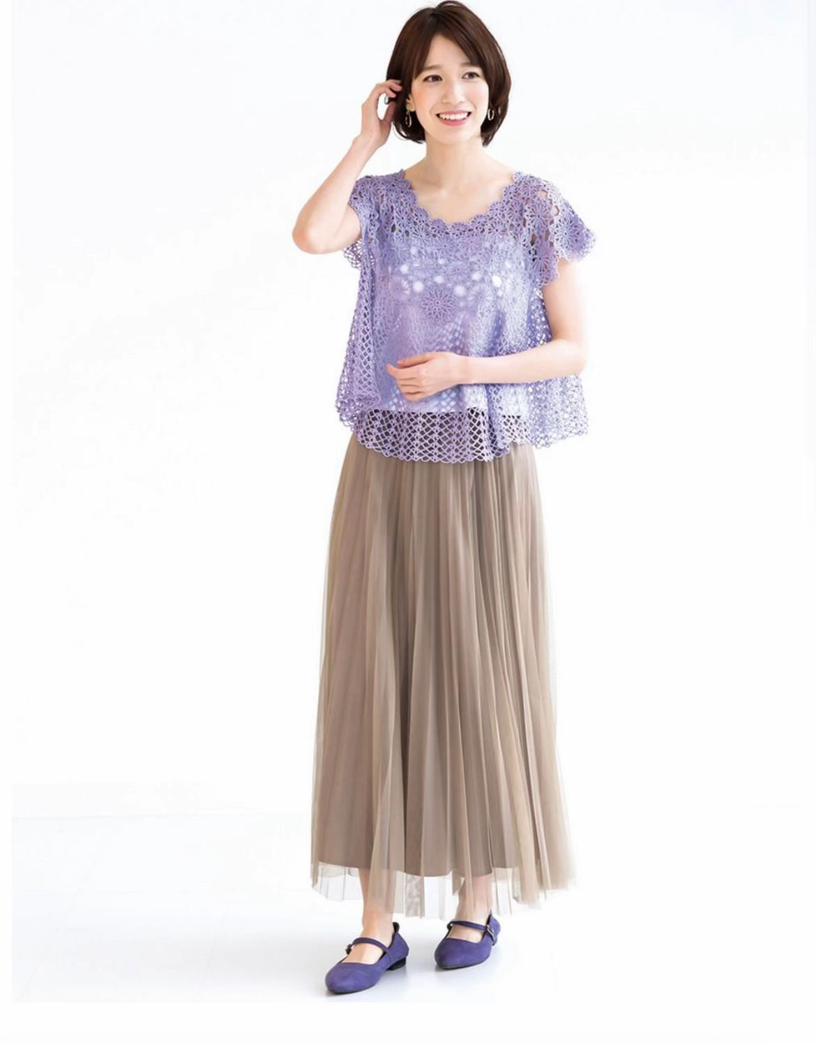 Hướng dẫn chi tiết cách móc áo choàng hoa màu tím với các biểu đồ mẫu và sơ đồ lắp ráp