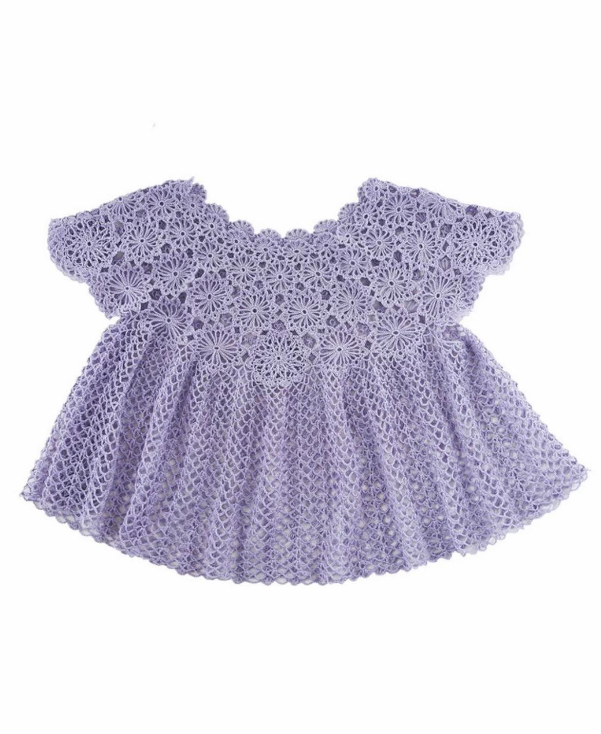 Hướng dẫn chi tiết cách móc áo choàng hoa màu tím với các biểu đồ mẫu và sơ đồ lắp ráp