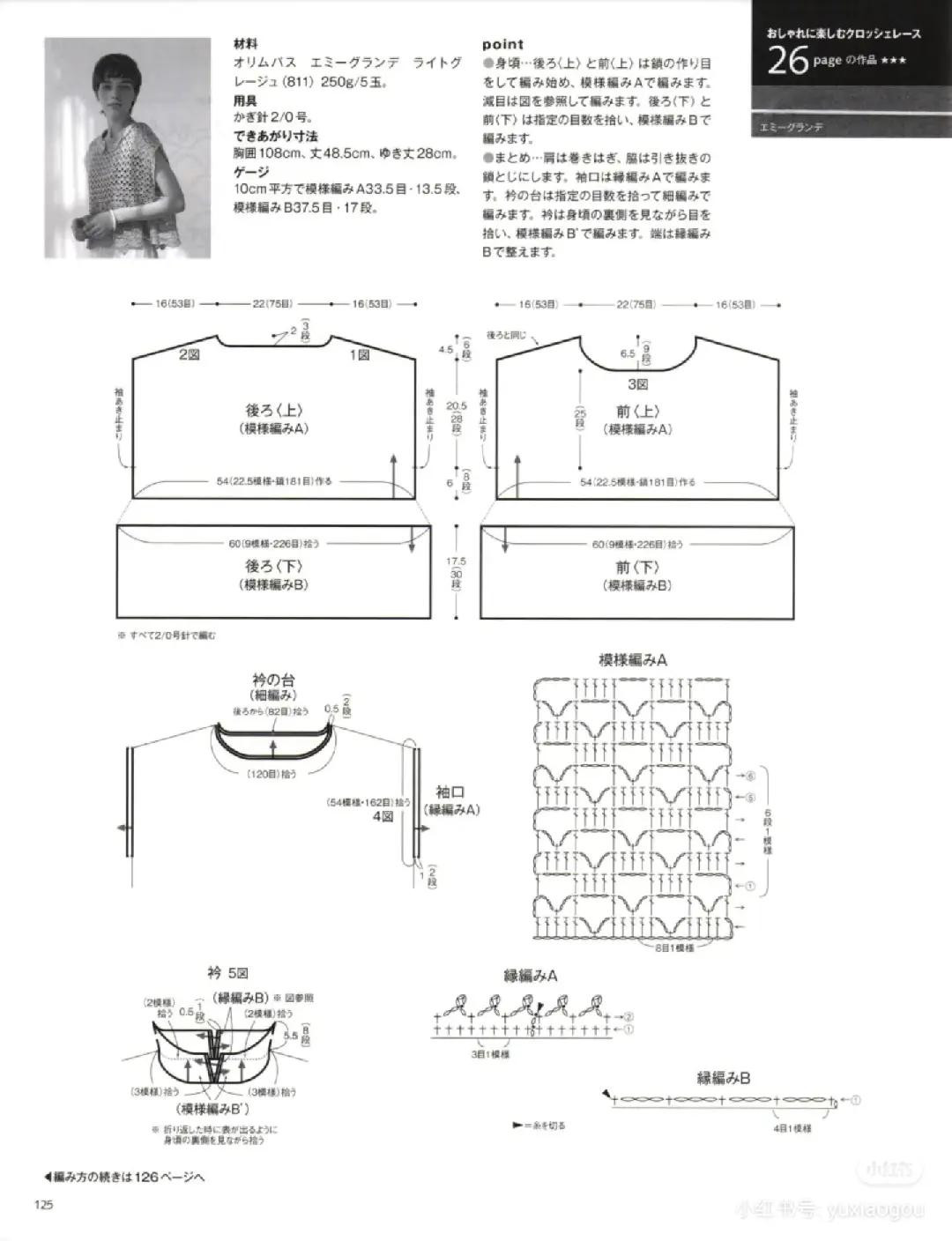 Hướng dẫn chi tiết cách móc áo len hoa văn ren tinh tế màu xanh tím nhạt, bao gồm sơ đồ và mẫu hoàn thiện