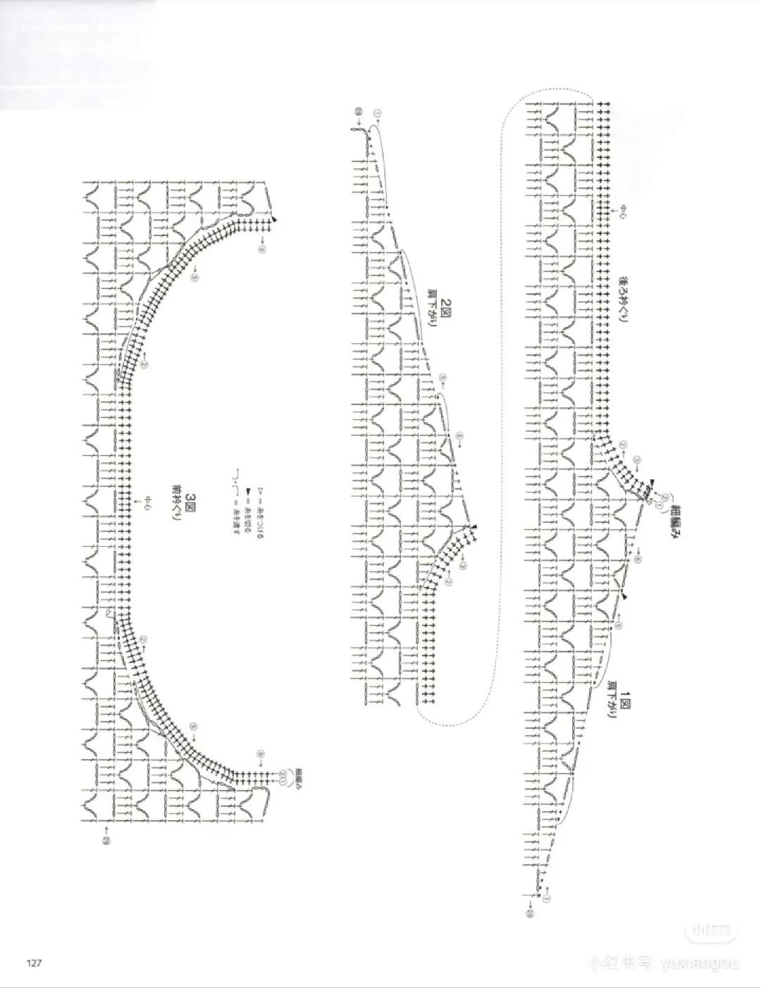 Hướng dẫn chi tiết cách móc áo len hoa văn ren tinh tế màu xanh tím nhạt, bao gồm sơ đồ và mẫu hoàn thiện