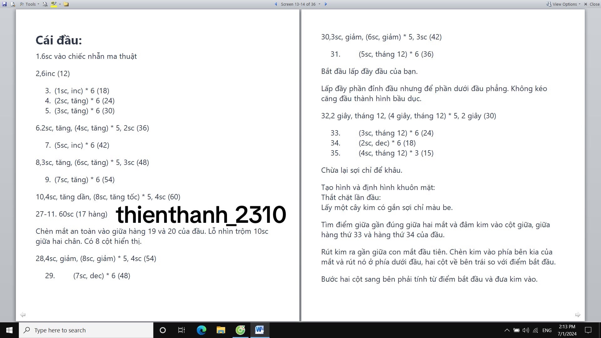 Hướng dẫn chi tiết cách móc búp bê Alisha mặc đồ ngủ công chúa và hươu cao cổ bằng len YarnArt Jeans