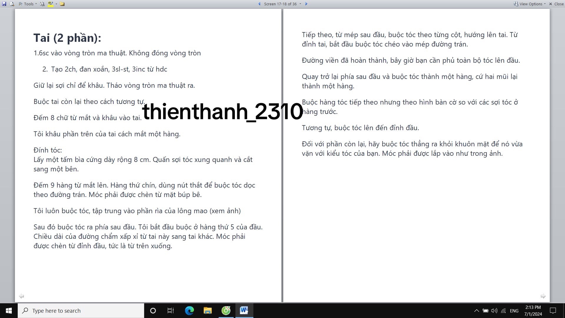 Hướng dẫn chi tiết cách móc búp bê Alisha mặc đồ ngủ công chúa và hươu cao cổ bằng len YarnArt Jeans