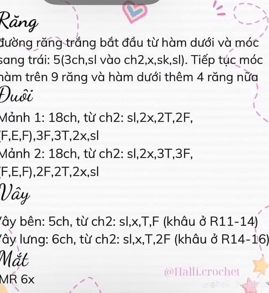 Hướng dẫn chi tiết cách móc búp bê heo mặc đồ cá mập và váy công chúa màu hồng dễ thương