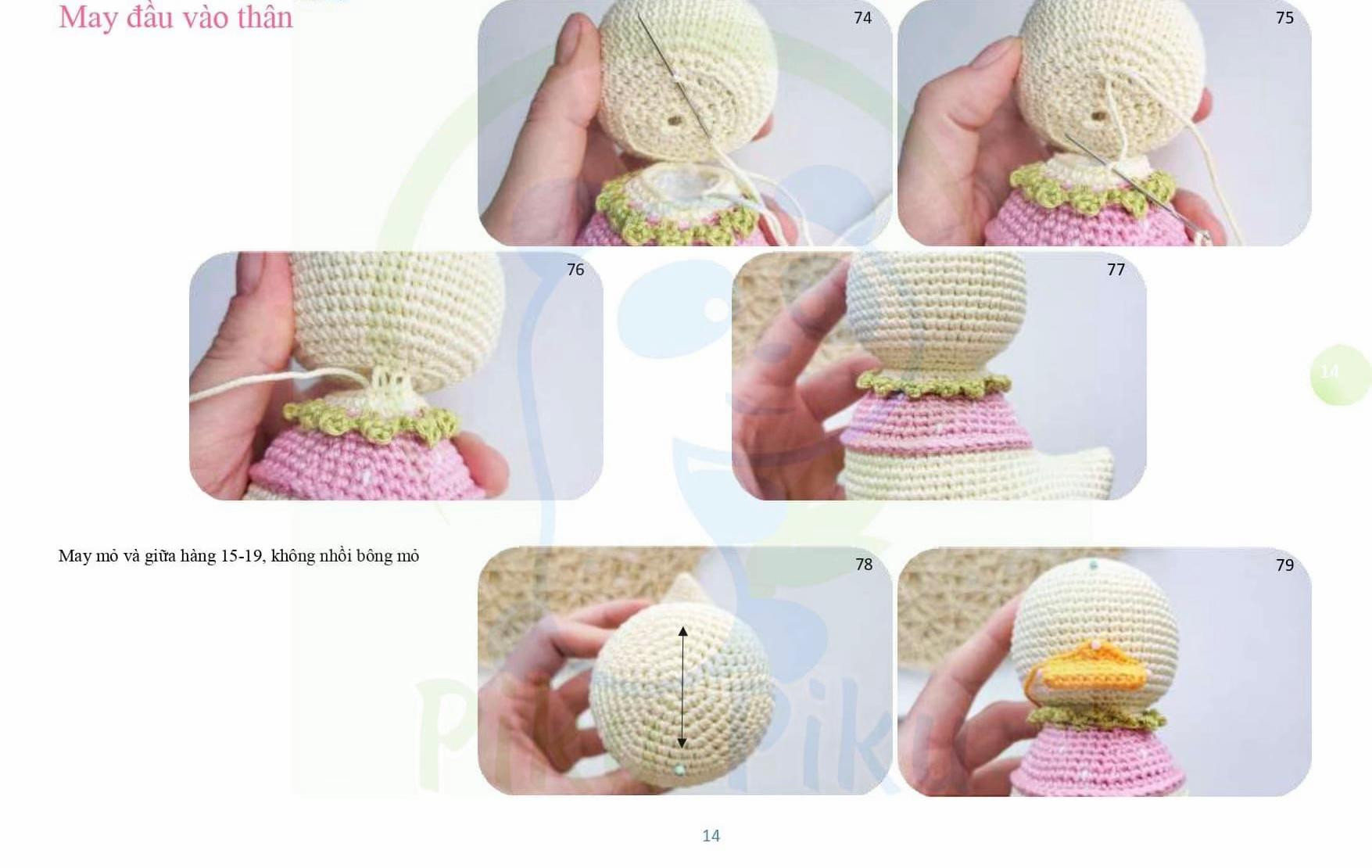 Hướng dẫn chi tiết cách móc búp bê vịt con amigurumi dễ thương với len Scheepjes Catona