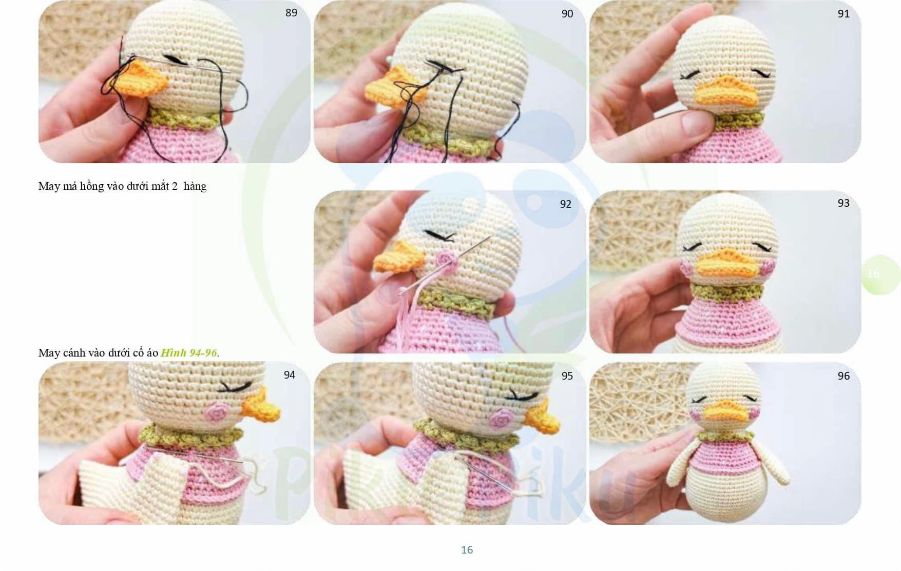 Hướng dẫn chi tiết cách móc búp bê vịt con amigurumi dễ thương với len Scheepjes Catona