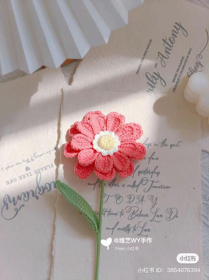 Hướng dẫn chi tiết cách móc hoa hồng len màu cam