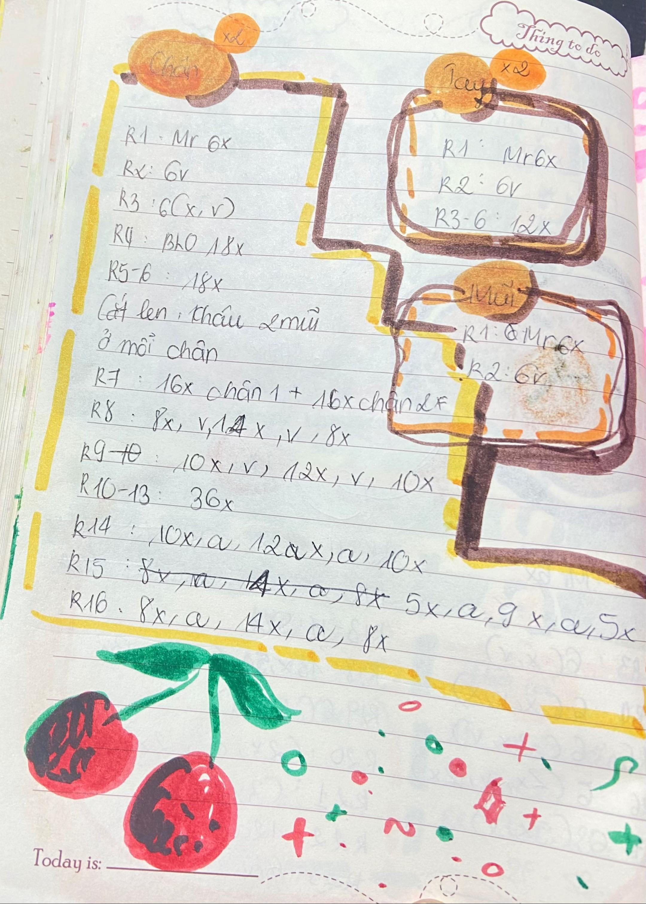 Hướng dẫn chi tiết cách móc len búp bê Capybara dễ thương với mũ vàng và giỏ dâu tây