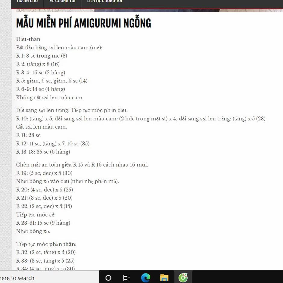 Hướng dẫn chi tiết cách móc len búp bê ngỗng Amigurumi màu trắng vàng dễ thương