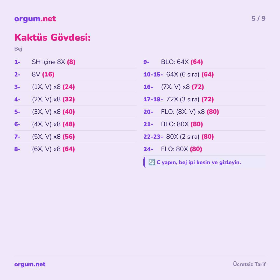 Hướng dẫn chi tiết cách móc len búp bê xương rồng Kaktüs Amigurumi dễ thương với hoa màu hồng và vàng