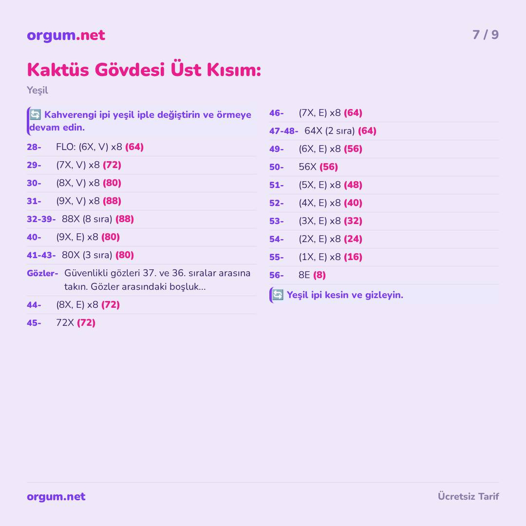 Hướng dẫn chi tiết cách móc len búp bê xương rồng Kaktüs Amigurumi dễ thương với hoa màu hồng và vàng