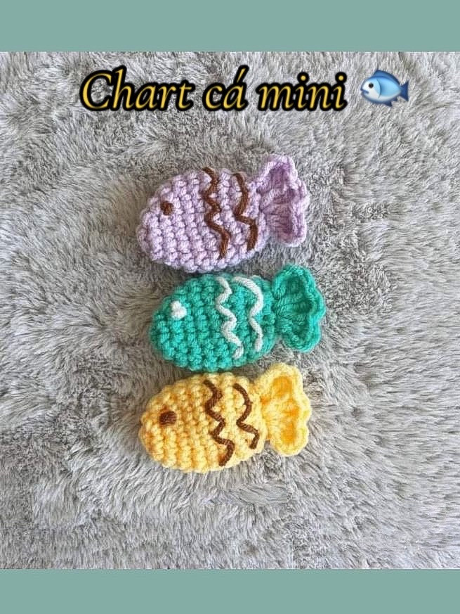 Hướng dẫn chi tiết cách móc len cá mini nhiều màu sắc