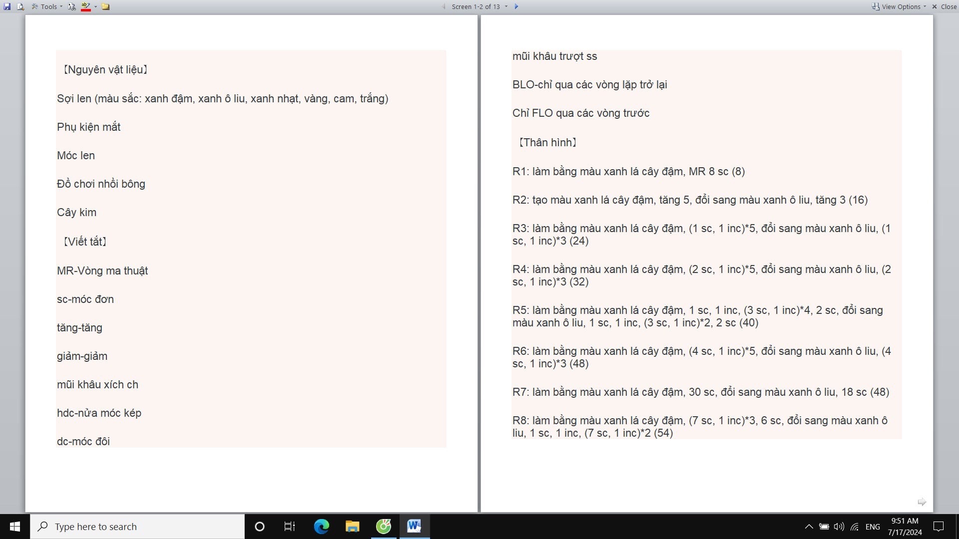 Hướng dẫn chi tiết cách móc len con cá mập dễ thương màu xanh và xanh lá cây