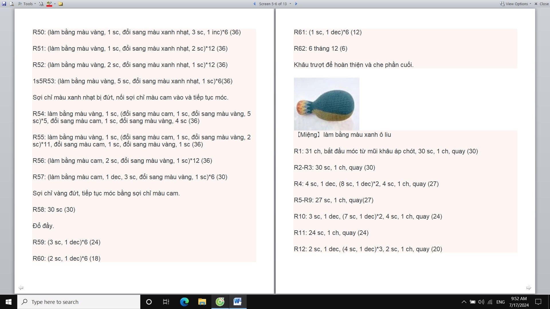 Hướng dẫn chi tiết cách móc len con cá mập dễ thương màu xanh và xanh lá cây
