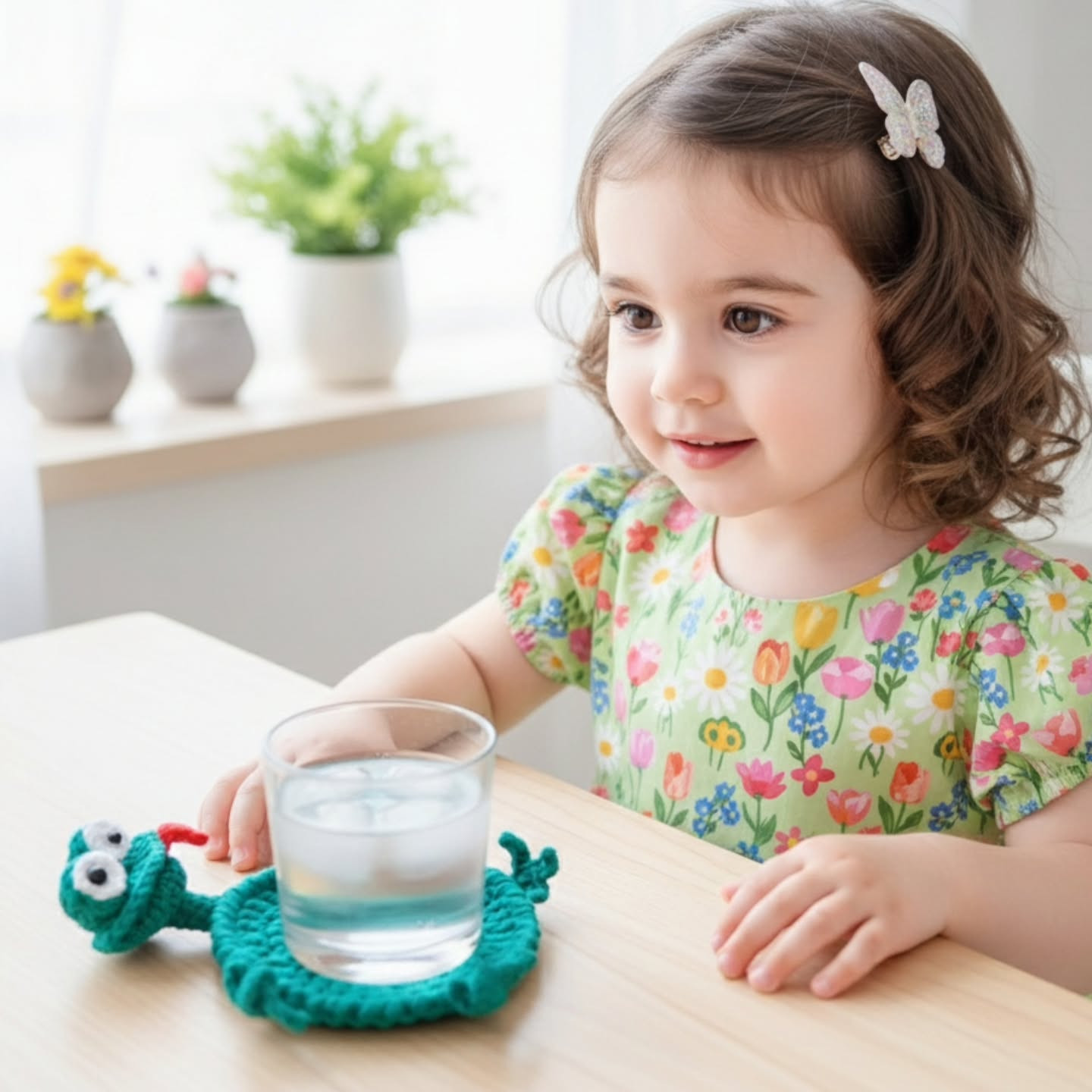 Hướng dẫn chi tiết cách móc len đế ly hình ếch xanh dễ thương với mắt to và lưỡi đỏ
