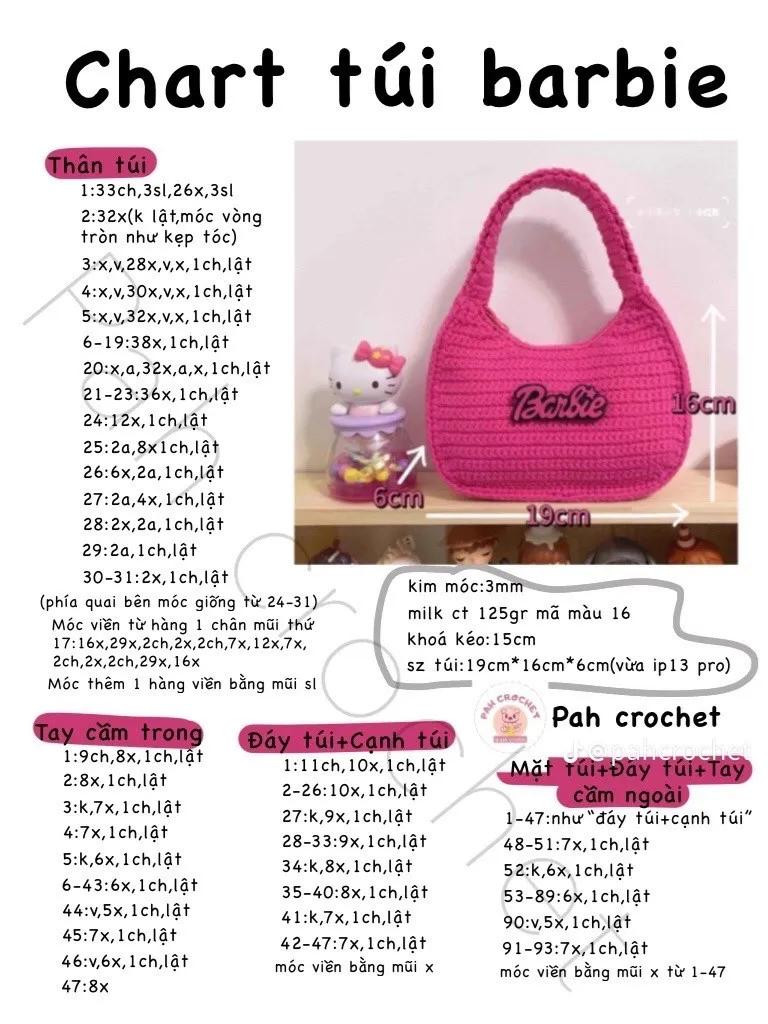 Hướng dẫn chi tiết cách móc túi len xanh cốm và túi tote lưới màu kem