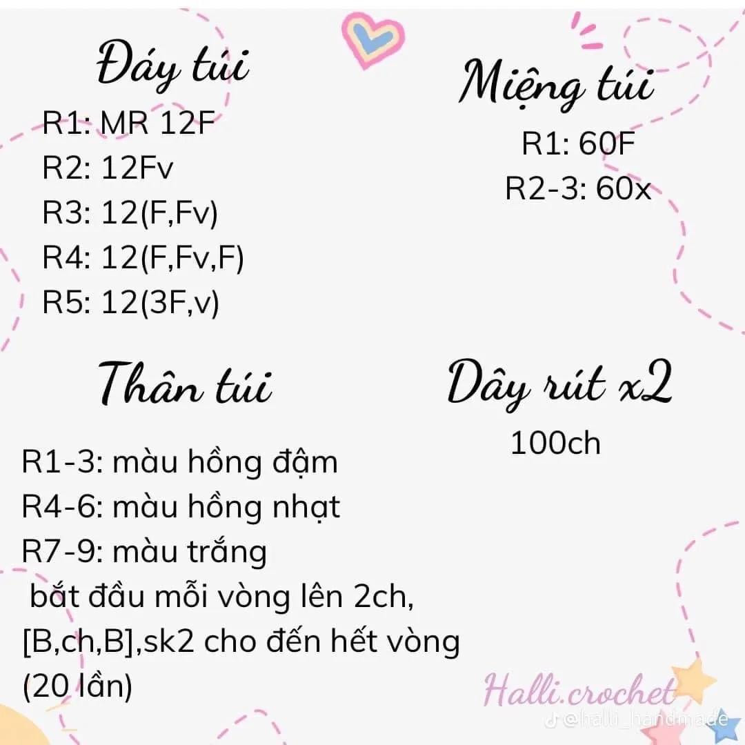 Hướng dẫn chi tiết cách móc túi len xanh cốm và túi tote lưới màu kem