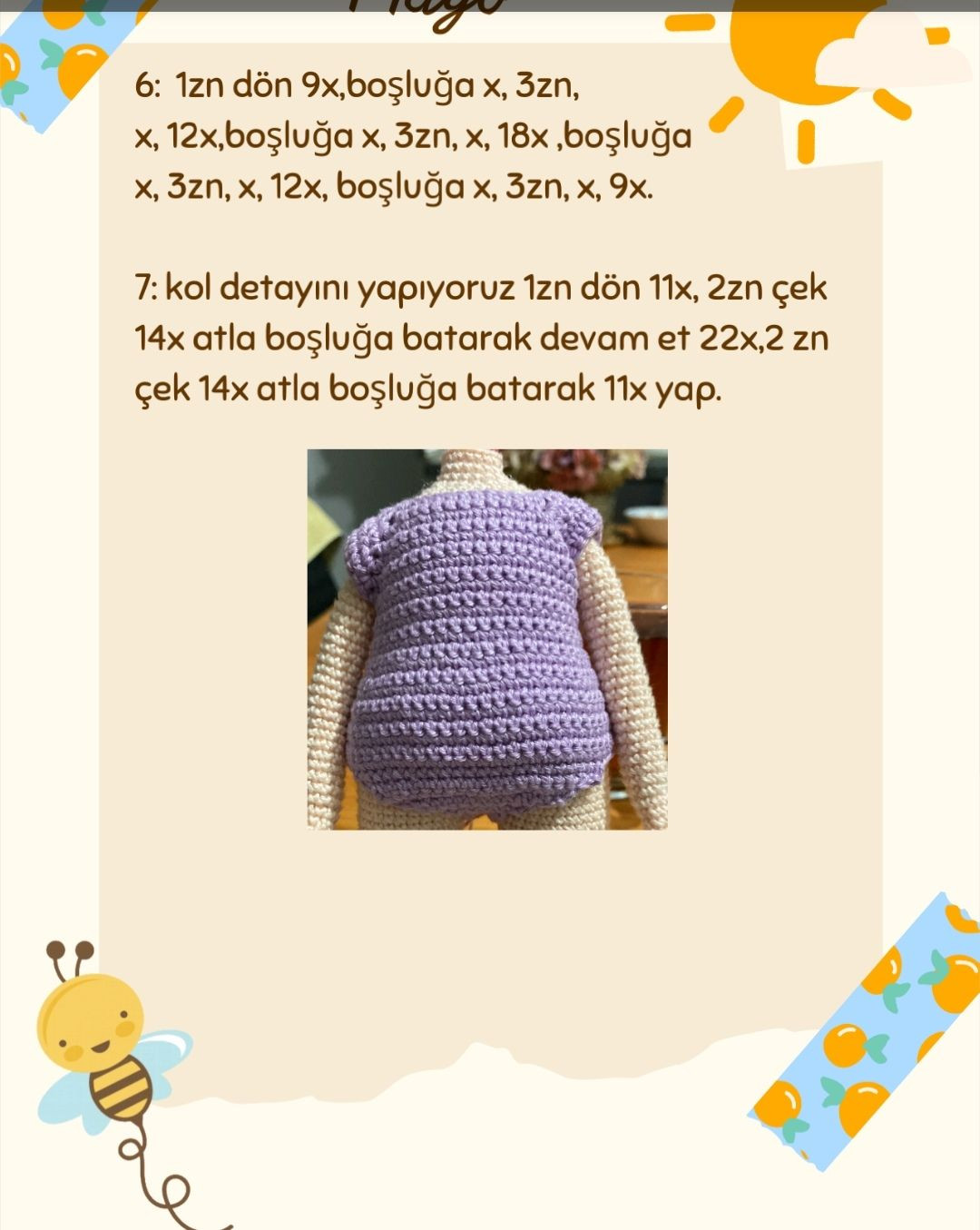 Hướng dẫn chi tiết móc búp bê Amigurumi mặc váy tím