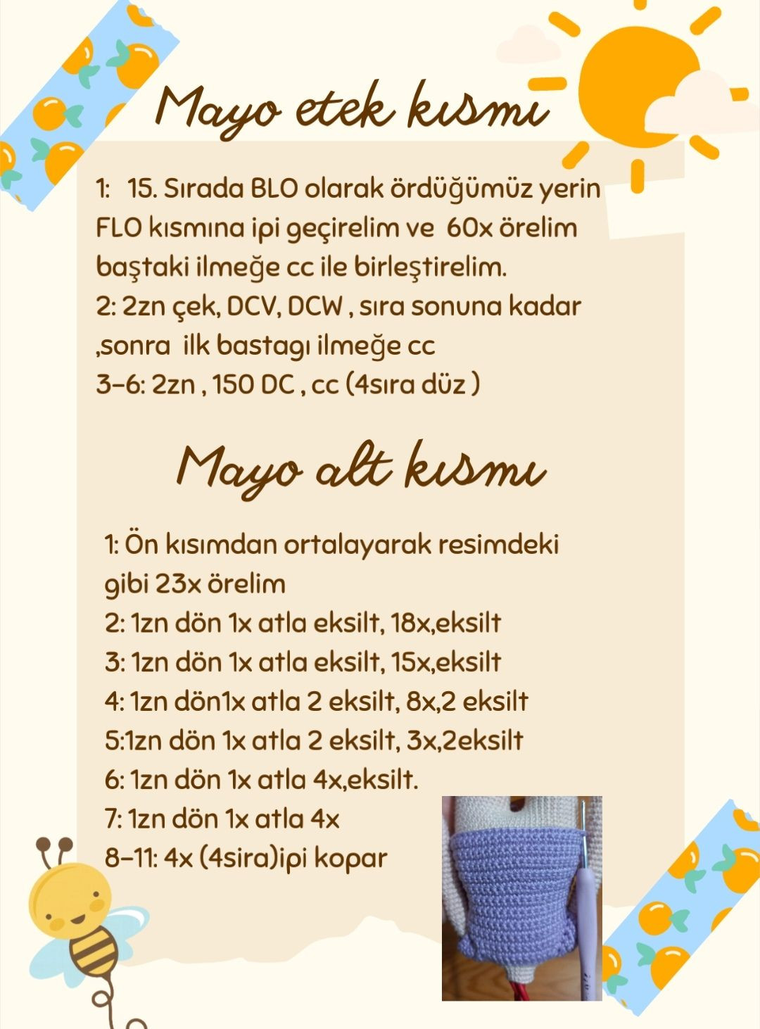 Hướng dẫn chi tiết móc búp bê Amigurumi mặc váy tím