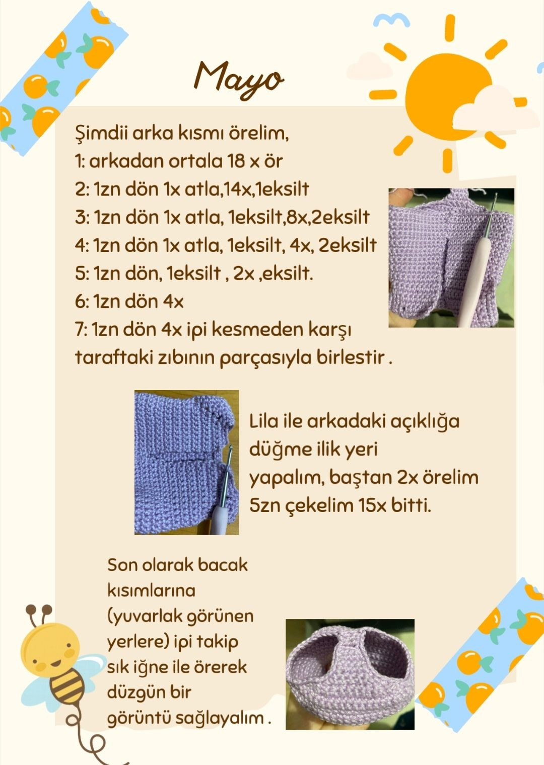 Hướng dẫn chi tiết móc búp bê Amigurumi mặc váy tím