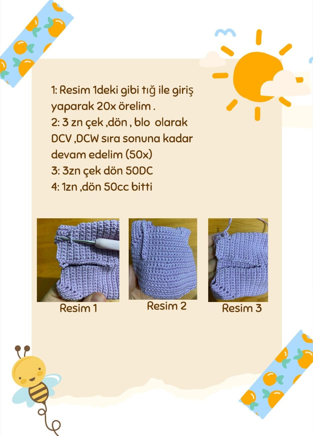 Hướng dẫn chi tiết móc búp bê Amigurumi mặc váy tím